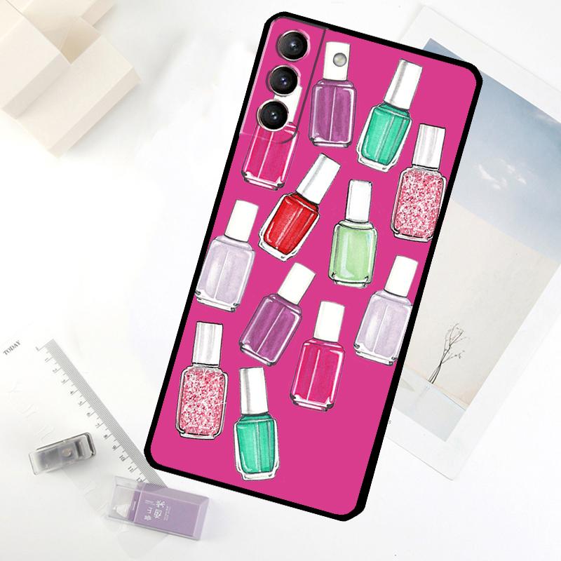 Beautiful Nail Polish Enamel Color Phone Case For Samsung Galaxy S24 FE S23 Ultra S21 S22 S25 S26 Ultra S10 Plus S20 FE Cover