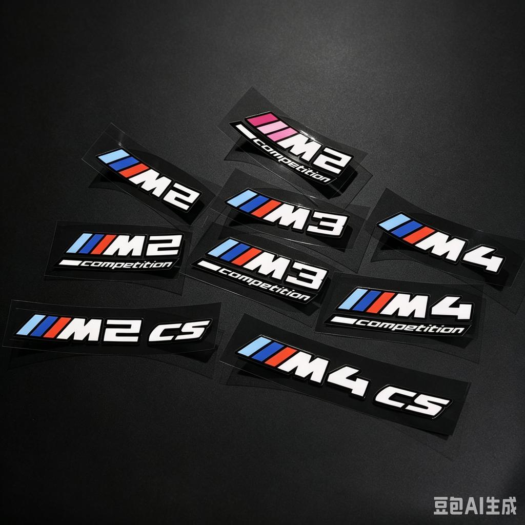 For BMW M Power M3 M5 Logo G01 G30 F30 F31 E36 E87 E60 E46 E91 X1 X3 X5 E53 For M 2 M3 M4 Competition Cs Car tail label sticker XU7