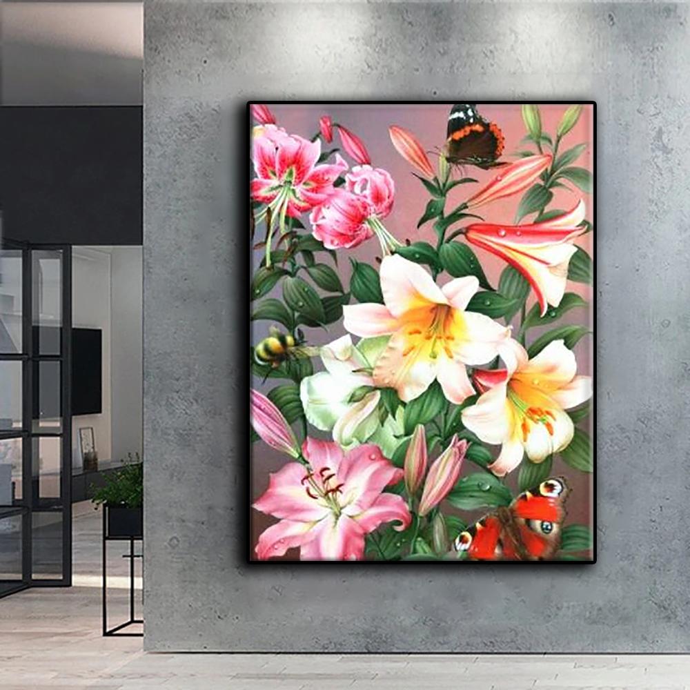 Cross Stitch Kit DIY Diamond Embroidery Flowers Diamond Painting Home Decor