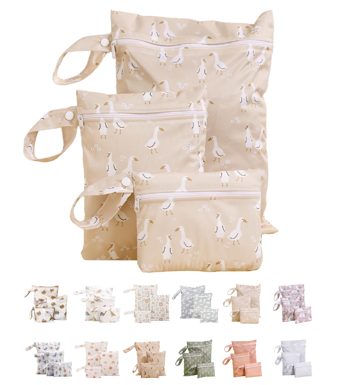 

Набор пеленальных сумочек из 3 размеров Идеально подходит для грязных подгузников и Идеально подходит для и в качестве подарка на детский праздник Большой XL Двойная молния для мальчиков и [ichiiro Official]