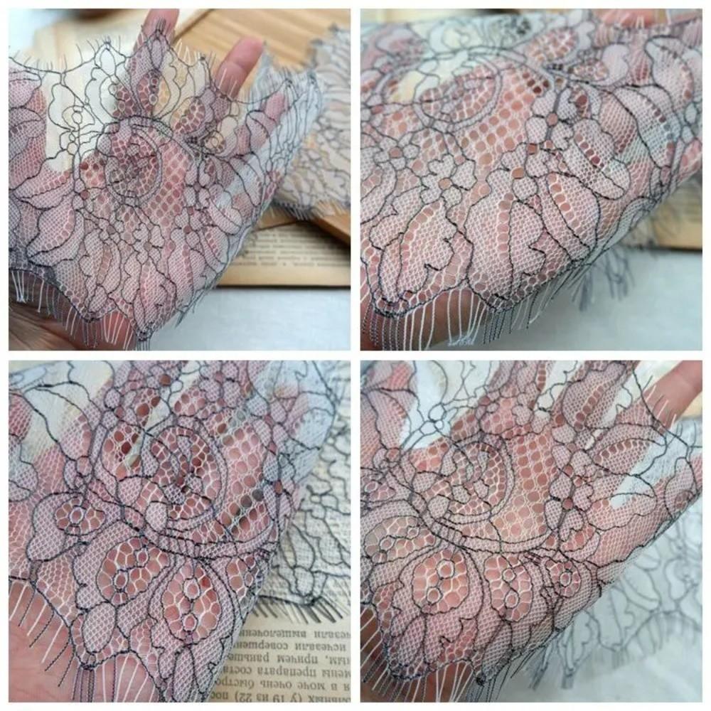 300cm Eyelash Lace Fabric Handmade Bearded Edge Handmade Lace Sewing Material DIY Material Wedding Embroidery Wedding Dress