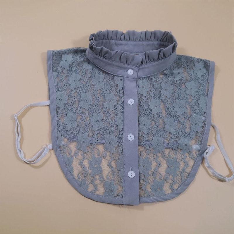 

Модная серая кружевная рубашка с искусственным воротником, женская белая блузка с искусственным воротником, черные съемные топы, женская одежда, аксессуары