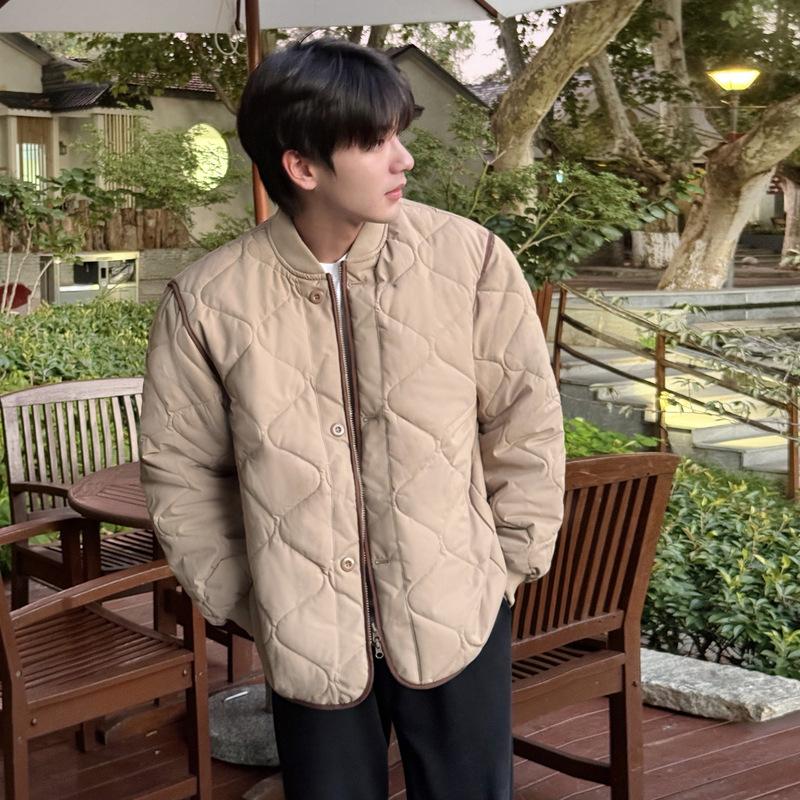 Winter loose rhombus rhombus cotton-padded clothes for boys and girls casual retro trendy baseball clothes jacket couple cotton clothes