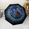 Cybernetic Tiger pattern umbrella, portable and foldable design, 8 ribs, a casual accessory for Halloween, Christmas, and birthday gifts.