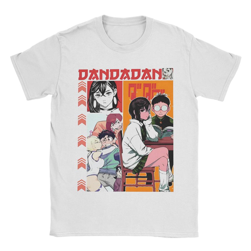 Men Women's Dandadan Ken Takakura Momo Ayase T Shirts Anime 100% Cotton Tops Novelty Short Sleeve Crew Neck Tees Graphic T-Shirt