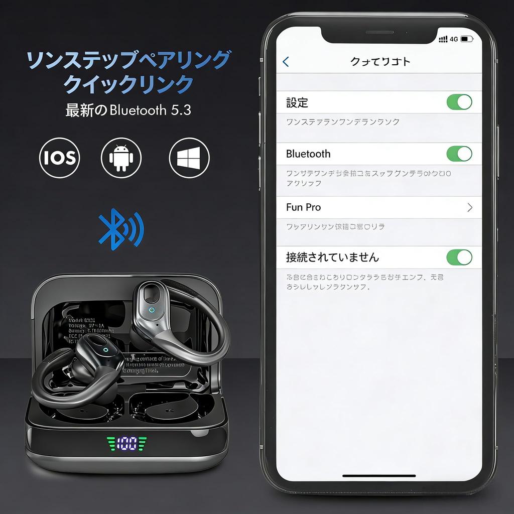 Wireless Bluetooth Sports Earphones with LED Power Indicator, 75 Hours Playtime, Noise Cancelling Headset, IPX7 Waterproof for Workouts and Running