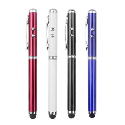 Zacht rubberen tip touchscreen stylus pen LED laseraanwijzer bal capacitieve stylus potlood voor slimme mobiele telefoon tablet pc