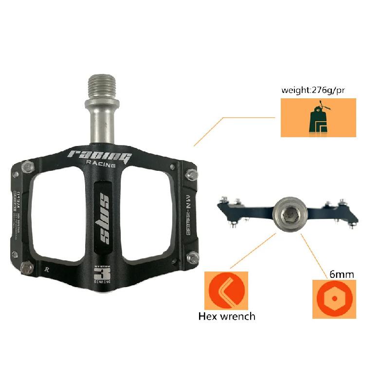 1 Pair Ultralight CNC Aluminum Alloy Mountain Bike Platform MTB 3 Bearings Non-slip Road Bicycle Pedal Cycling Parts