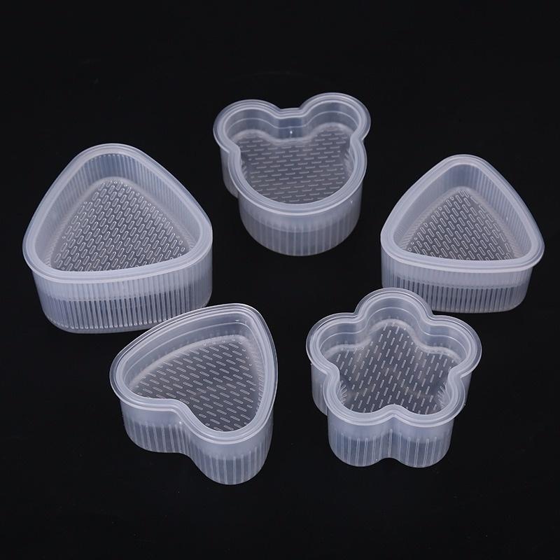 2PCS Triangle  Bear Heart Flower Shape Sushi Mold Onigiri Rice Ball Bento Press Sushi and Ball Maker Mould DIY Tools Set Kitchen Accessories