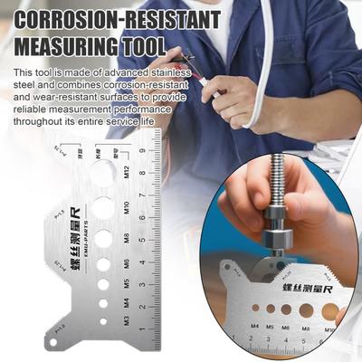 1/2 Stück Metrisch Imperial Metall Gewindesteigung Mehrfachlehre mit Doppelseitigem Layout