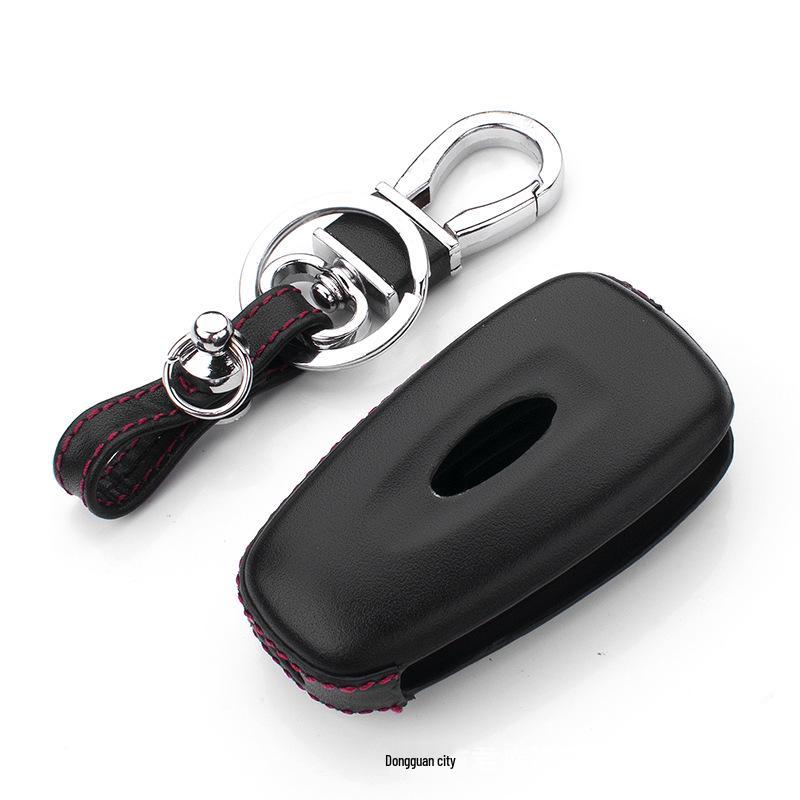 4D Leather Key Case for Ford Models: Kuga, Ecosport, Focus, Escort, Mondeo, Tourneo, Transit