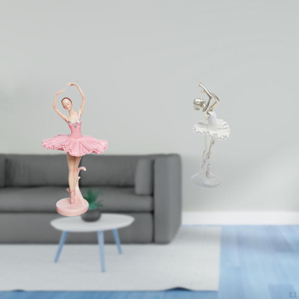 Ballerina Figurine Resin Girl Sculpture Creative Modern Dancing Art Ornament for Office Study Room