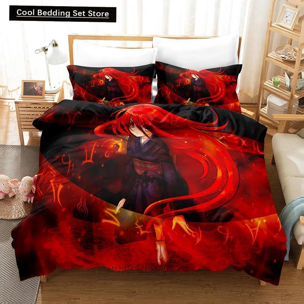 Kawaii Flicka Tecknad Shakugan No Shana Sängkläder Set Anime Sänglinne Täcke Påslakan Set Heminredning Enkel Queen King Size Gåva