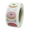 100-500 Stück runde Donut-Aufkleber, selbstgemachte Bäckerei, bunte Dekorationsetiketten, Kinderparty-Aufkleber, Scrapbooking-Aufkleber