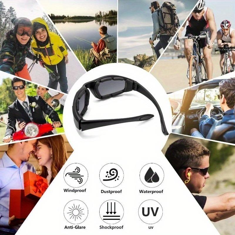 2Pcs Motorcycle Glasses Bike Cycling Windproof Riding Goggles Sports New Moto Eyewear Mens Sunglasses Women UV400 Protective Eye