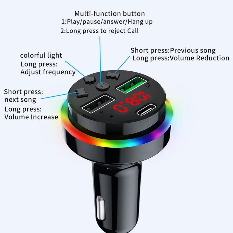 Handy Autoladegerät LED-Lichtanzeige Ladeadapter mit USB-Anschluss Multifunktional Kabellos Intelligent Temperaturregelung Auto