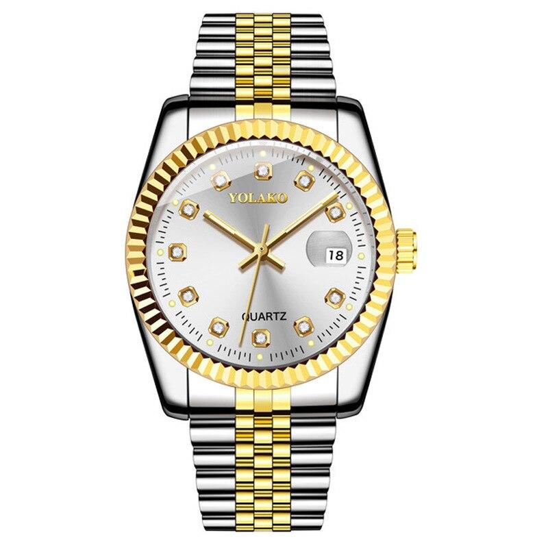 Fashion Diamond Calendar Mens Watches Business Luxury High Quality Quartz Watch For Men Stainless Steel Wristwatch Reloj Hombre