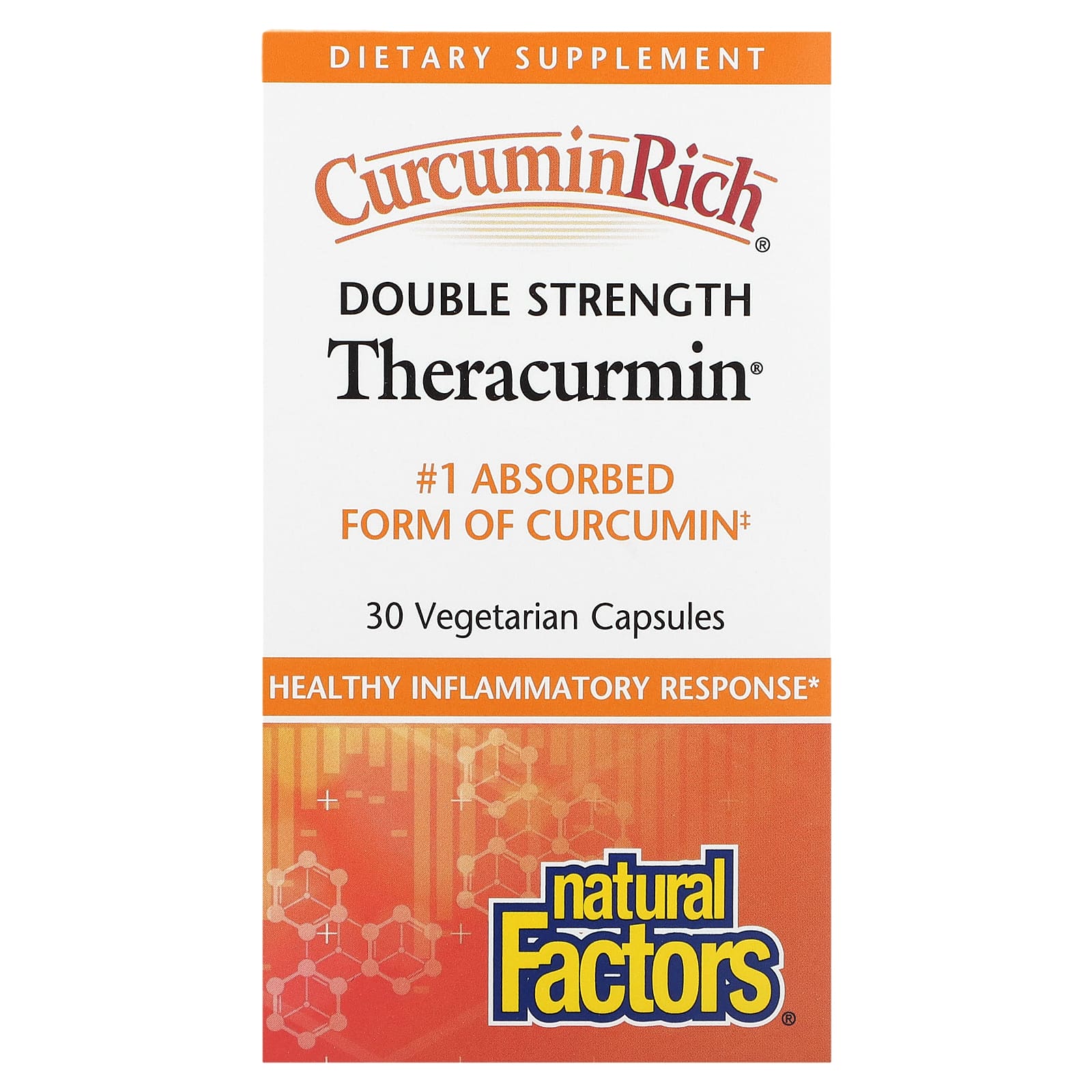 

Natural Factors, Theracurmin, 2x Strength, 30 вегетаріанських капсул