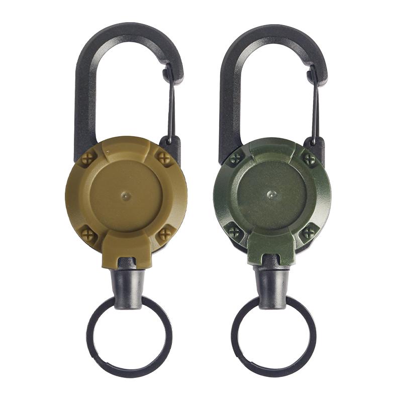 2Pcs Retractable Key Chains Anti-theft Metal Easy-to-pull Buckle Rope Elastic Keychain Sporty Retractable Key Ring