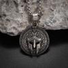 Vintage Spartan Shield Pendant Necklace 316L Stainless Steel Men Punk Amulet Jewelry Gift Ancient Greek Warrior