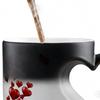 400ml Color Change Mug Heart Shape Handle Milk Juice Cup Ceramic Heat Activated Mug for Women Men Kids Office Home Funny Cups