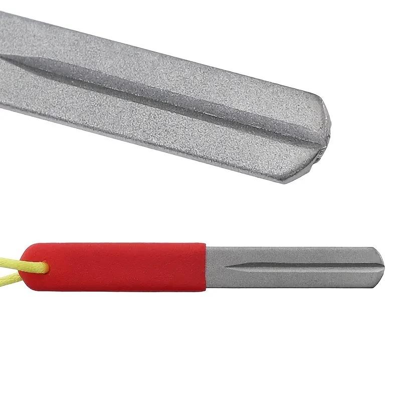 1Pc Double Side Hook Hone Fishing Hook File Line Stripper Knife Sharpener Mini Diamond Sharpening Tool Fishing Accessory