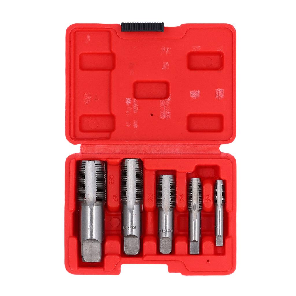 5 Pcs NPT Pipe Tap Set Accuracy Plumbing Thread Tap Repair Tools for Plumbers Mechanics DIYers Carbon Steel