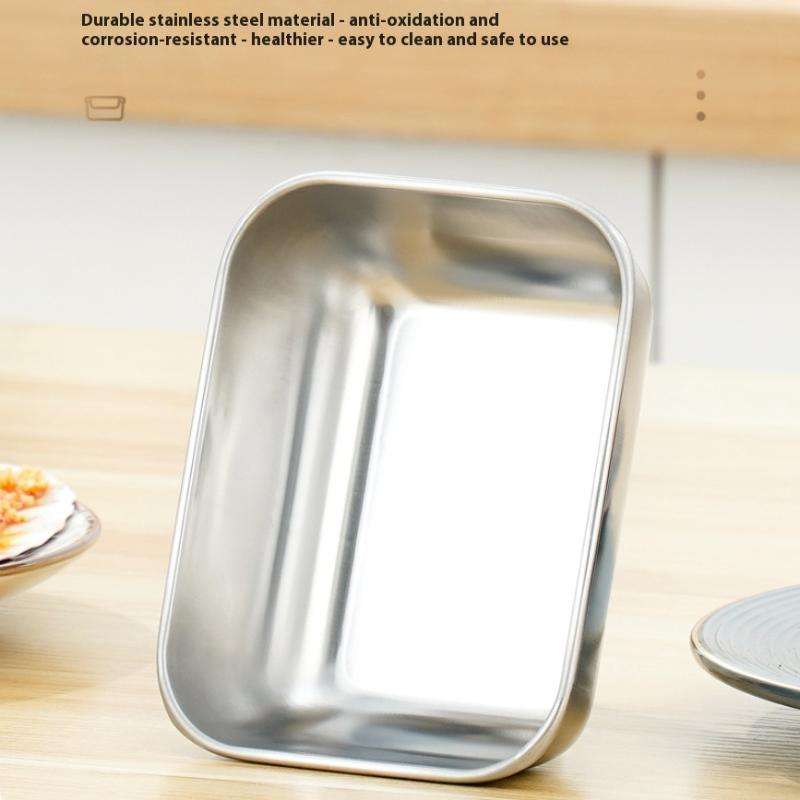 Stainless Steel Refrigerator Food Storage Box With Plastic Lid Prepare Food Freshness Preservation Box Picnic Box