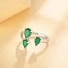 925 Sterling Sølv Gemstone Ring med grønn farge agat pære 4*6mm fine smykker for kvinner jenter fin bursdagsgave