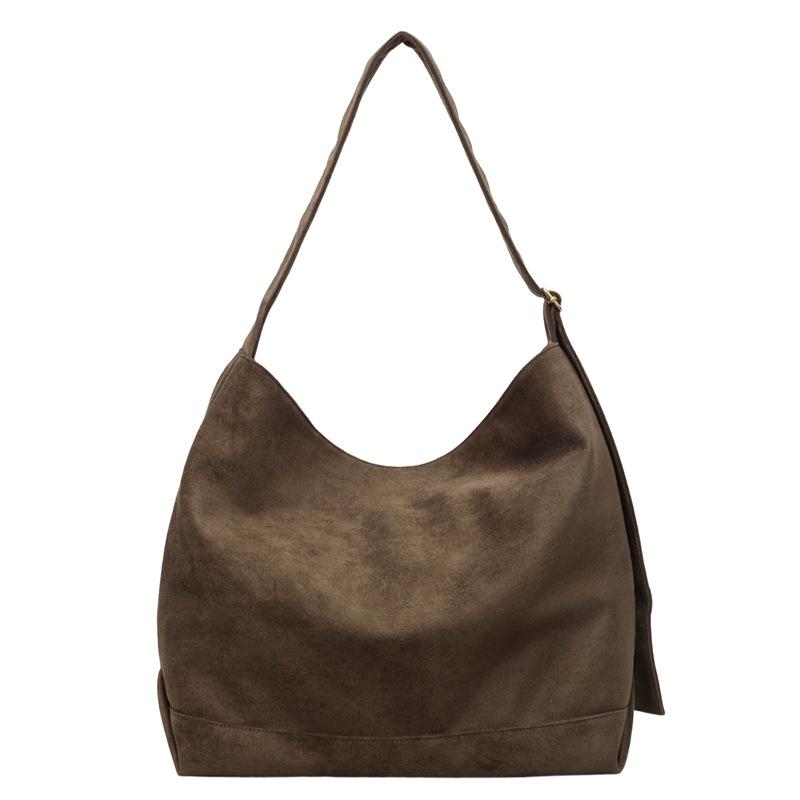 Minimalist Tote Bag for Women Fashion Shoulder Bag with Soft Suede Texture Large Capacity