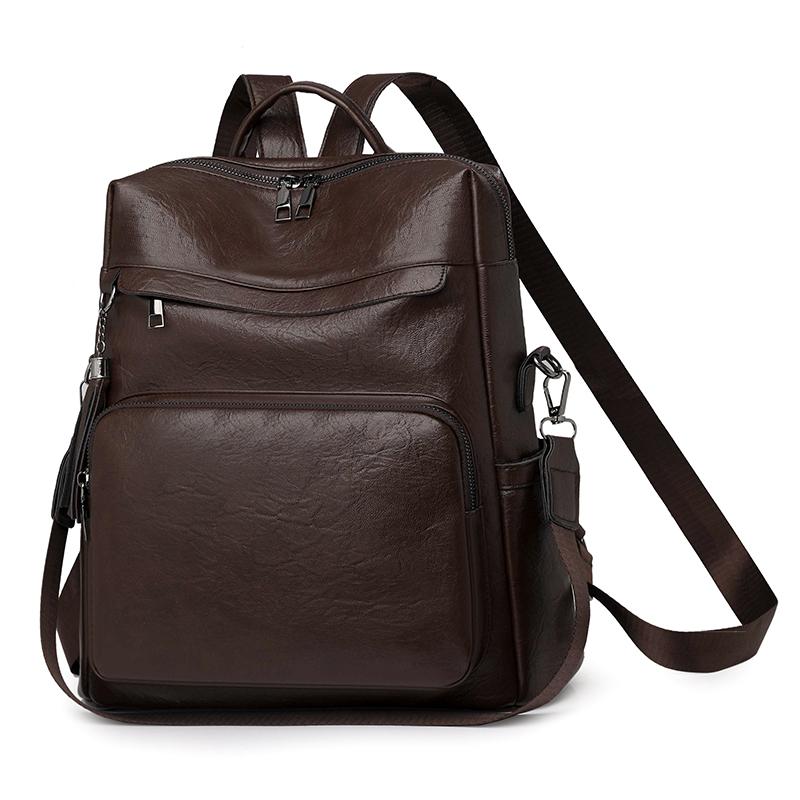 Vintage PU Backpack Women's Multi-functional Shoulder Bag