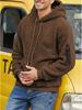 2025 Autumn/Winter European & American Men's Plush Lined Hooded Sweatshirt Jacket