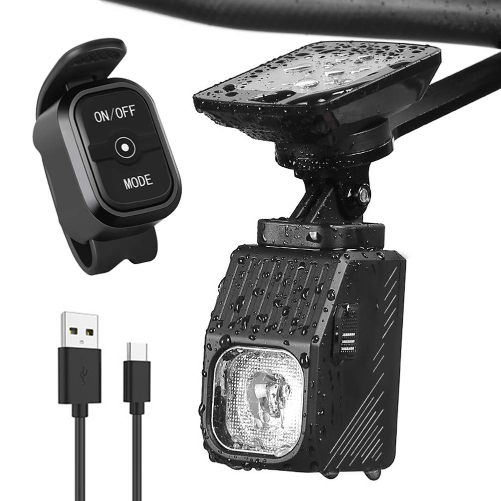 LED Bicycle Hanging Light Remote Control Super Bright Bike Headlight USB Type-C Rechargeable Cycling Flashlight for Night Riding