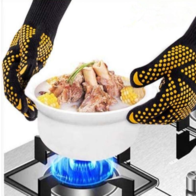 High Temperature Resistant Kitchen Oven & BBQ Gloves (300°-400°) - Anti-Scald, Insulated Cooking Gloves