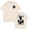 T-shirts Graphiques Double Face Rapper Beele Unisexes Hip Hop Vintage Manches Courtes Mode d'Été Décontractés T-shirts en Coton