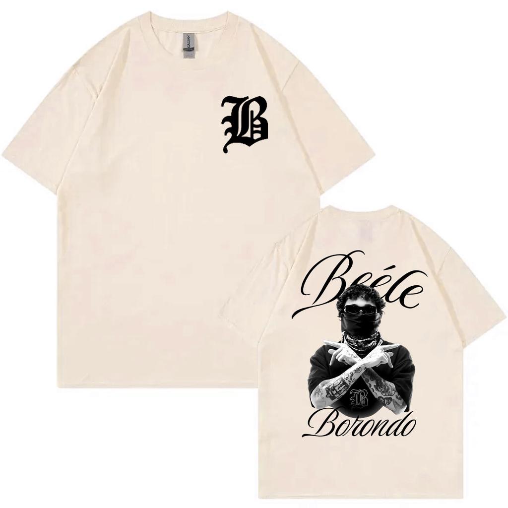 T-shirts Graphiques Double Face Rapper Beele Unisexes Hip Hop Vintage Manches Courtes Mode d'Été Décontractés T-shirts en Coton