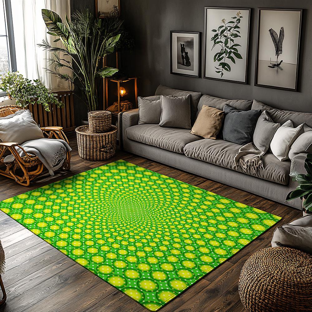 

Tuniu Bright Geometric Circle Pattern Rug, Home Floor Carpet, Non-Slip Doormat, Decorative Mat for Living Room Bedroom 50cm x 80cm