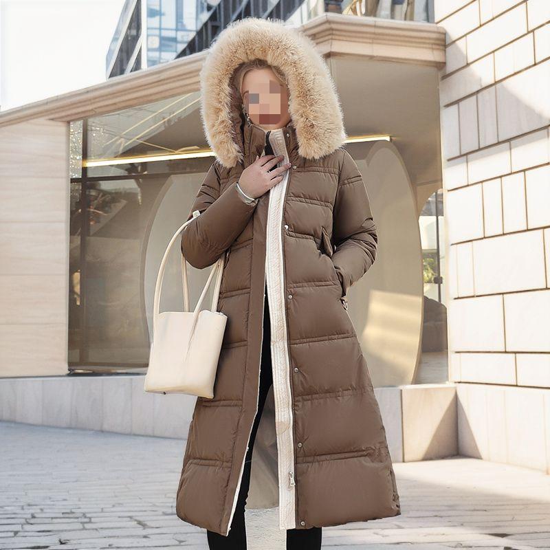Women's Winter Long Coat Slim Fit Belt Jacket Fashionable Women's Winter Coat Winter Jacket Clothes Snow Wear Hooded Coat