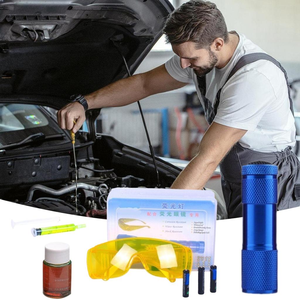 Refrigerant Leak Detector Kit Air Conditioner Leak Test Flashlight Versatile High-Efficiency Professional Car Leakage Tester for
