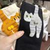 Cat Lover Socks Funny Cat Crew Socks With Balls Breathable Supplies Adorable Hosiery Cartoon Cats Pattern Middle Calf Socks