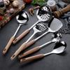 Wooden Handle Stainless Steel Kitchenware Cooking Spoons Spatulas Kitchenware Set Kitchen Cooking Spatula