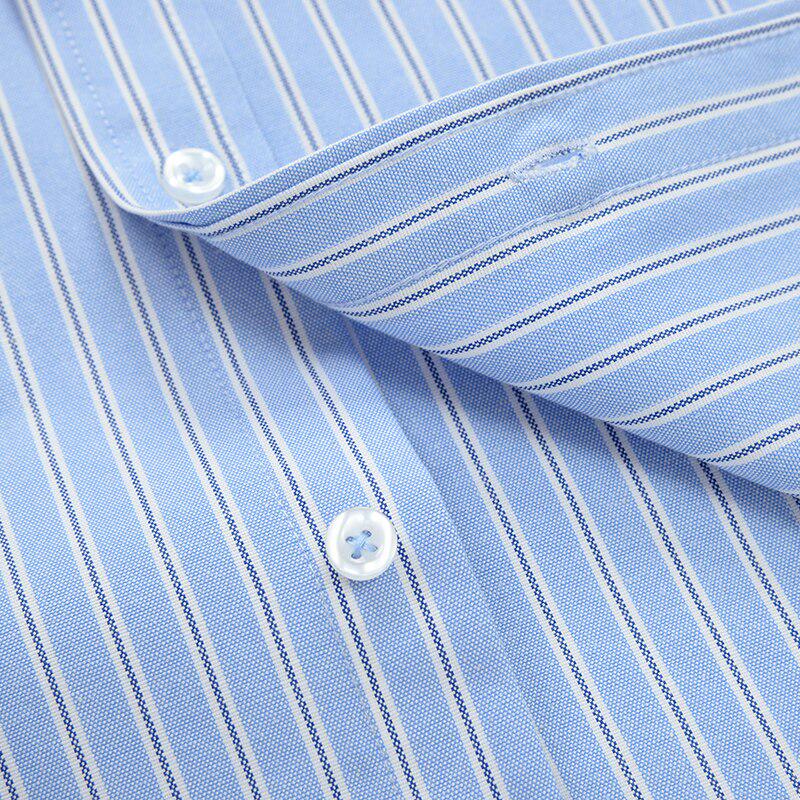Oxford Shirts Men Striped Casual Men Shirts Long Sleeve England Style Big Size Shirts Men