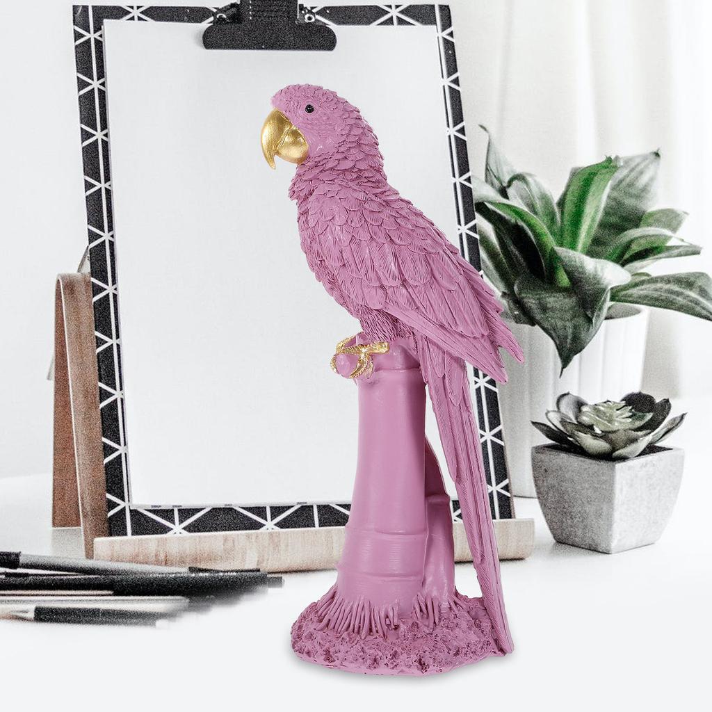 Resin Parrot Ornament Lifelike Design Vibrant Color Fine Texture Desktop Living Room Bedroom Study Decor Bird Decoration