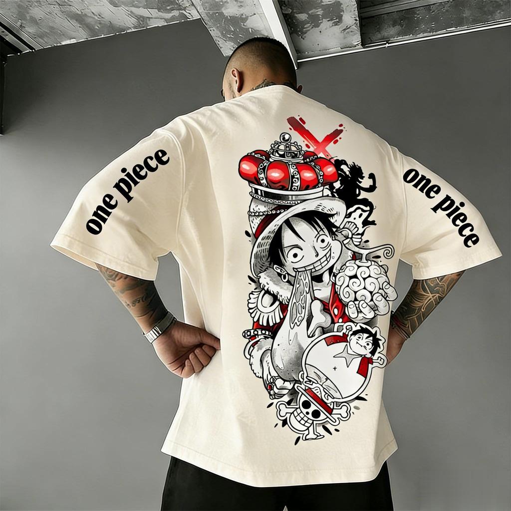 Unisex One Piece Luffy Anime T-Shirt Herren Damen 2026 Sommer Neu Streetwear Baumwolle Kurzarm T-Shirts Grafikdruck Y2k Kleidung