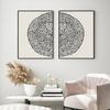 Neutral Geometric Circle Abstract Boho Black Brush Strokes Line Art Poster Print Canvas Painting Minimalist Wall Room Home Decor