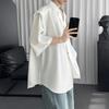 2025 Summer Black Short Sleeved Shirts Men Korean Comfortable Blouses Male Casual Loose Single Breasted Shirt