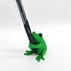 3D-printet sød frø penneholder, lys grøn penneholder med pennegribende struktur, skridsikker skrivebordsorganisator til penne & makeupbørster, kreativ