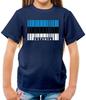Estland Barcode Flagge - Kinder T-Shirt - Estnische Tallinn Flaggen Live Love