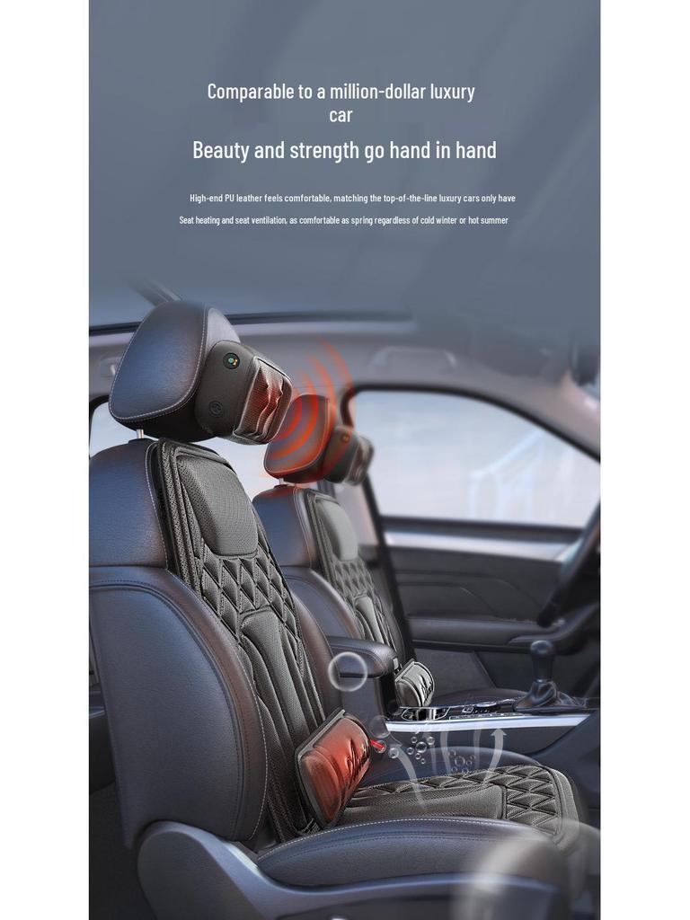 Enlong Multifunctional Heated Vibration Neck & Back Massager Cushion for Car and Home Use