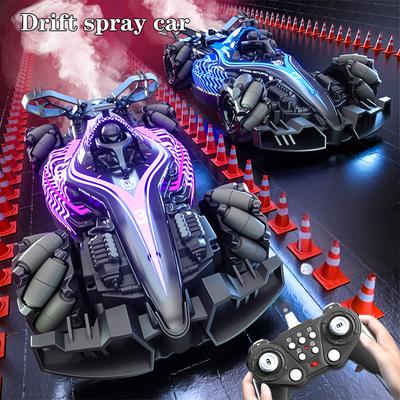 RC Car For Kids 4CH 2.4G Remote Control Car With Light Music Spray Drift Simulation Racing Vehicle Birthday Gifts For Boys Girls